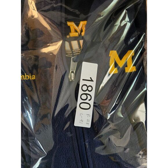 Vintage Columbia Univ of Michigan Fleece Jacket Full Zip Navy L - Picture 13 of 13